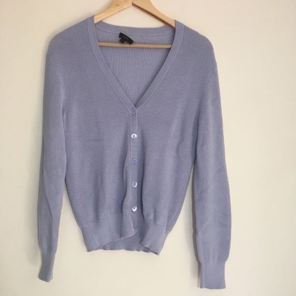 🍑J. Crew Lavender Ribbed Cardigan - Picture 4 of 6